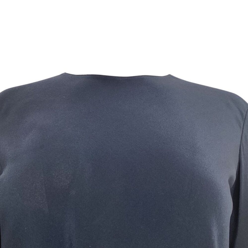 The Row Long Sleeve Blouse in Navy Blue Silk - Picture 2 of 6